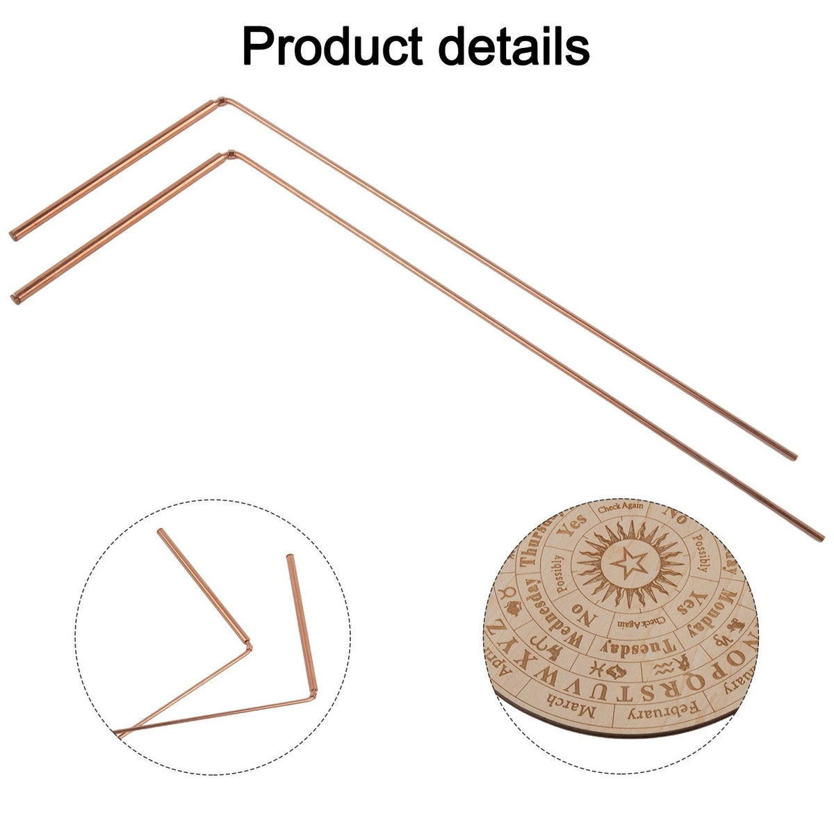 Set of 2 Copper Detection Rods for Spiritual Exploration