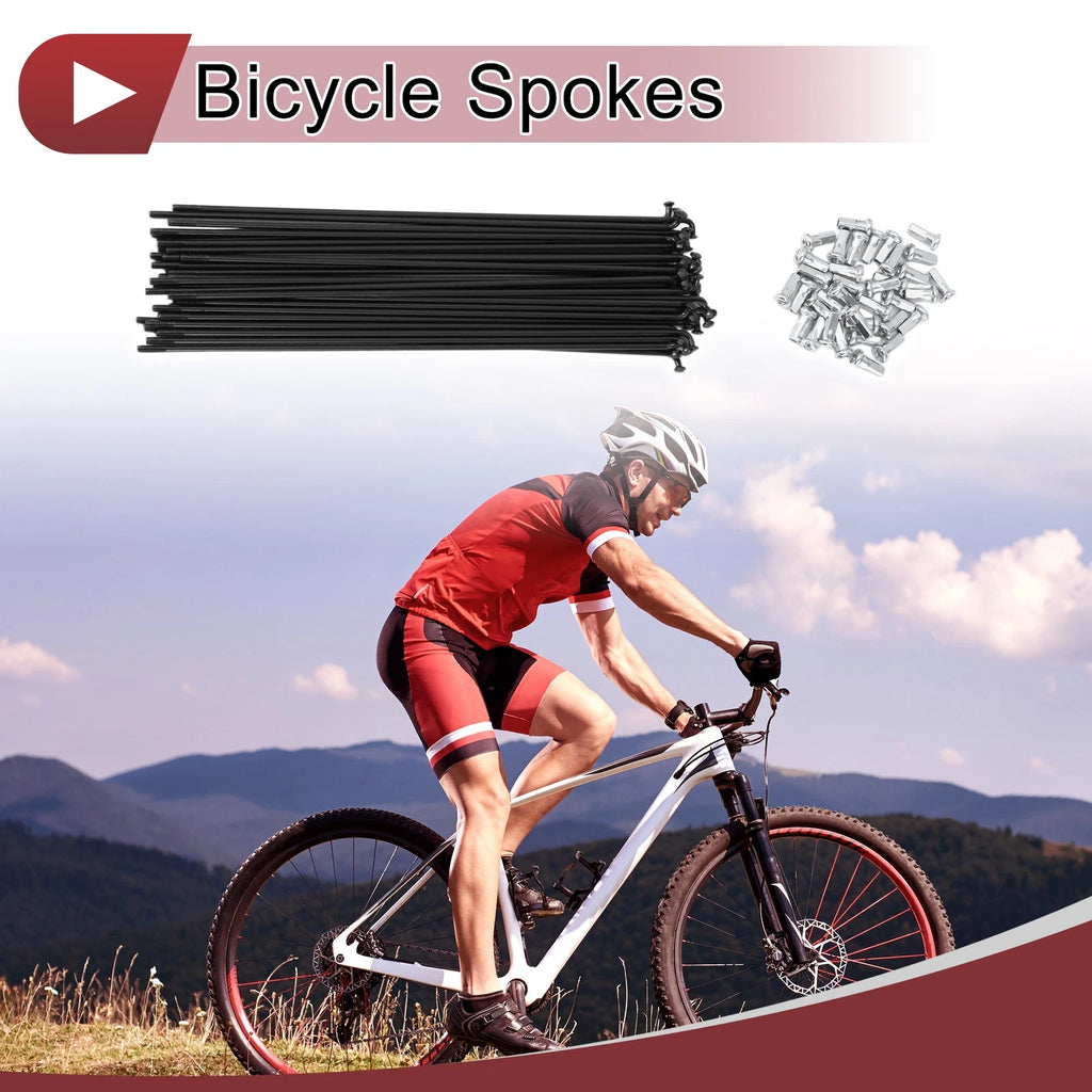 Bicycle Spoke Set 215mm Steel Black for 36 Hole Wheel (2005–2015)