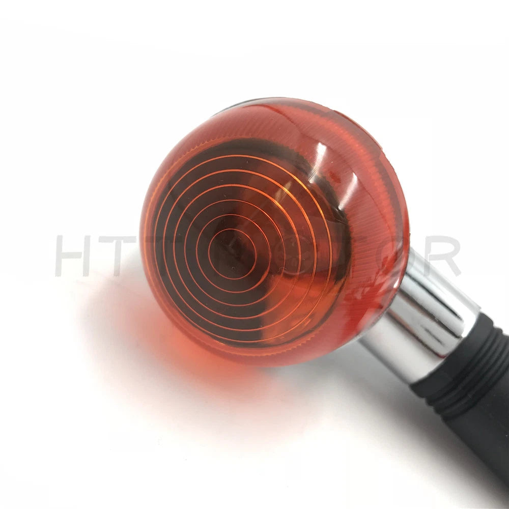 2X Turn Signal Indicators for Universal Motorcycle (Chrome, Amber Light)