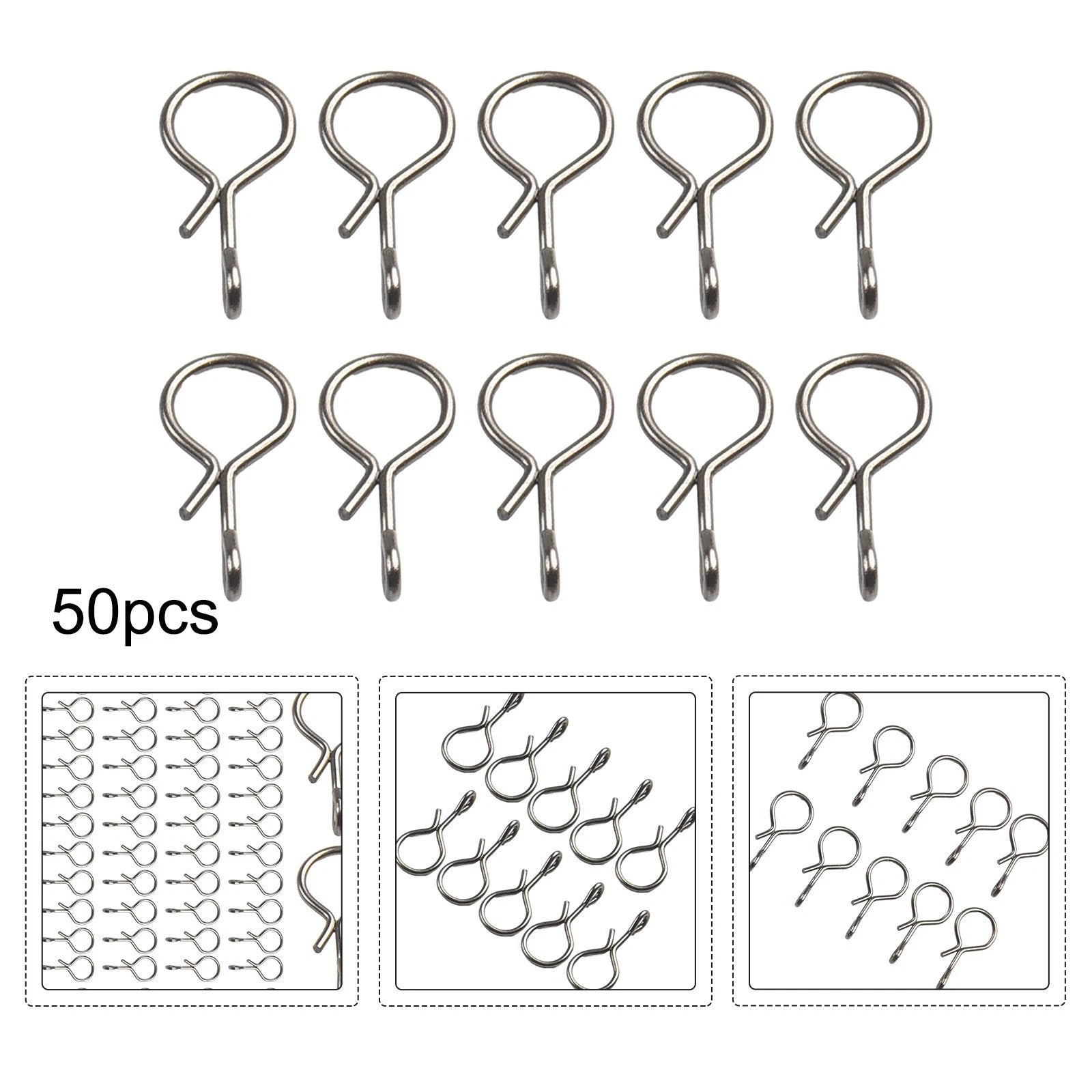50pcs Fishing Snap Swivels for Quick Change (S/M/L)