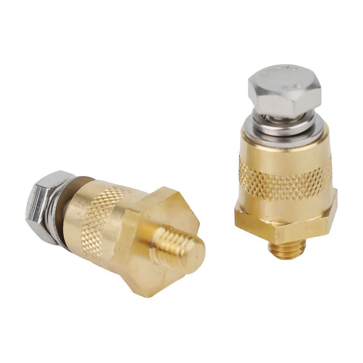Brass Tone Battery Pole Adapter for Improved Voltage Distortion Reduction