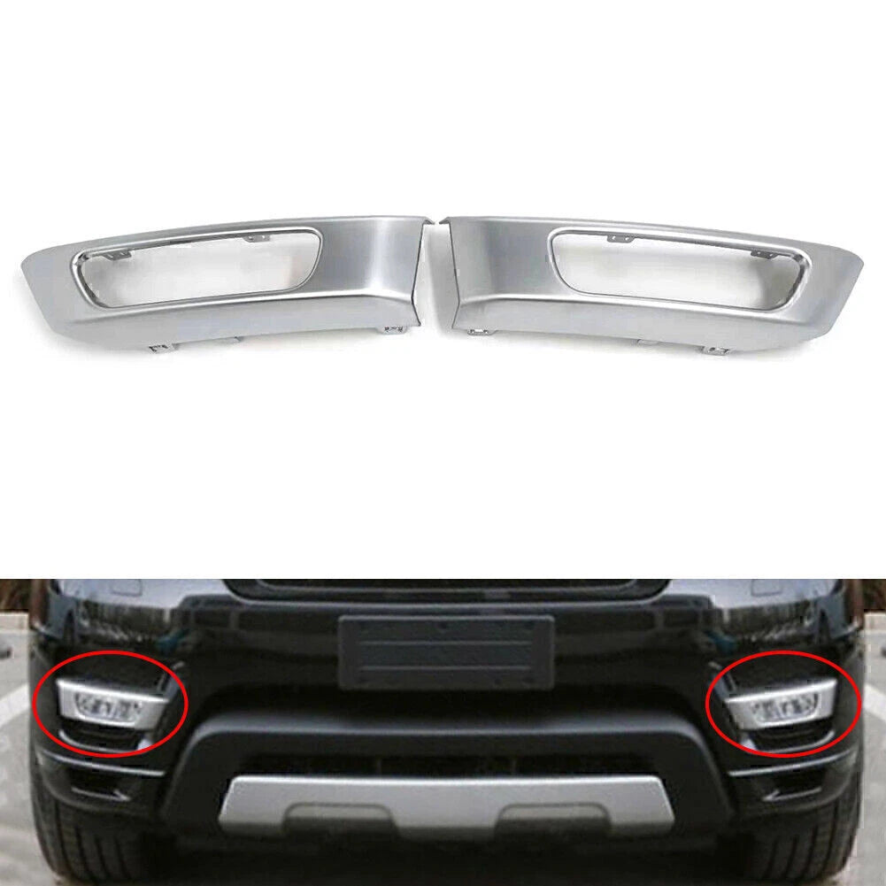 2X ABS Front Bumper Fog Light Lamp Cover for Range Rover Sport (2014–2017) Silver