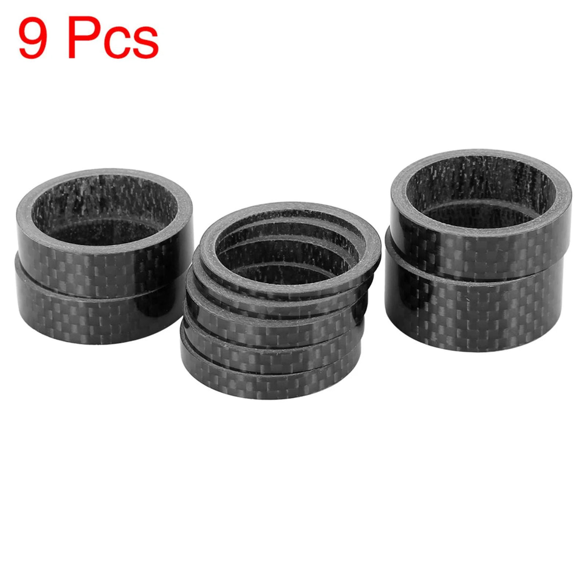 Carbon Fiber Bike Headset Spacer Set 1-1/8in Fit for Bicycle (1–15mm)