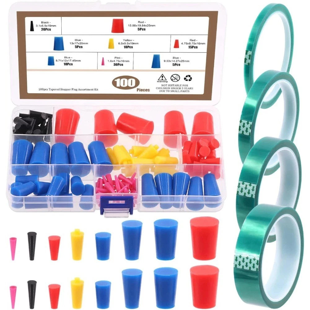 105 Pieces Silicone Rubber Coating Kit with PET Masking Tape