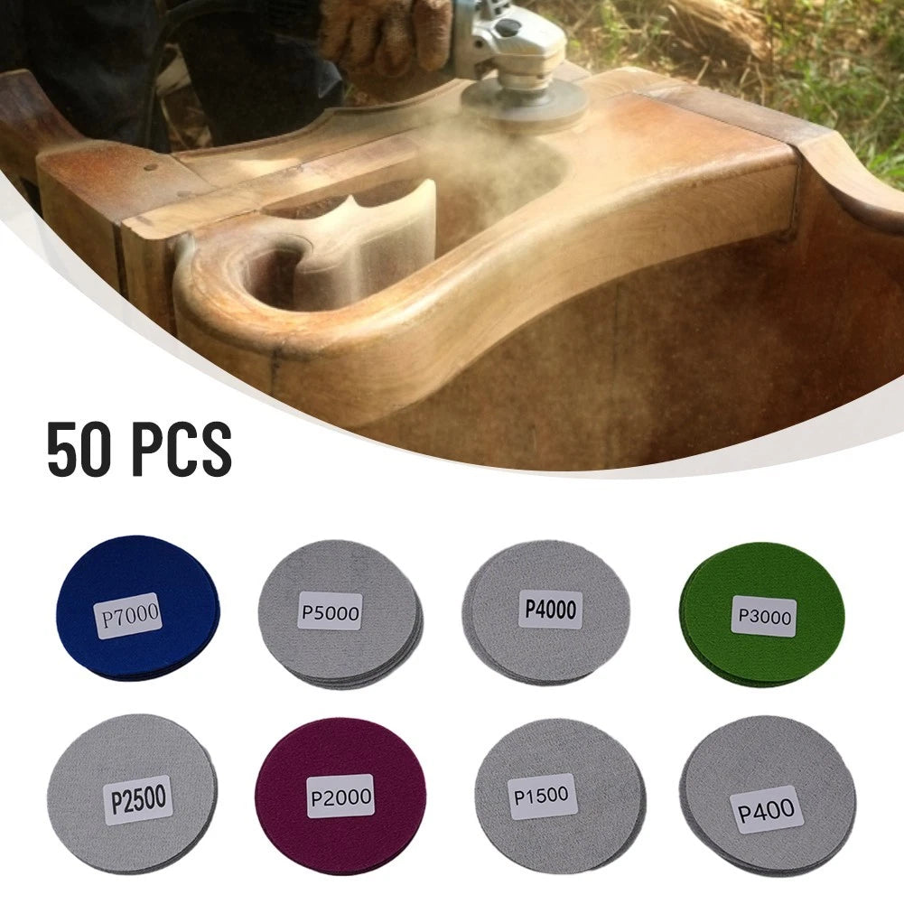 50pcs 3 Inch Wet Dry Hook Sanding Discs Abrasive Pads