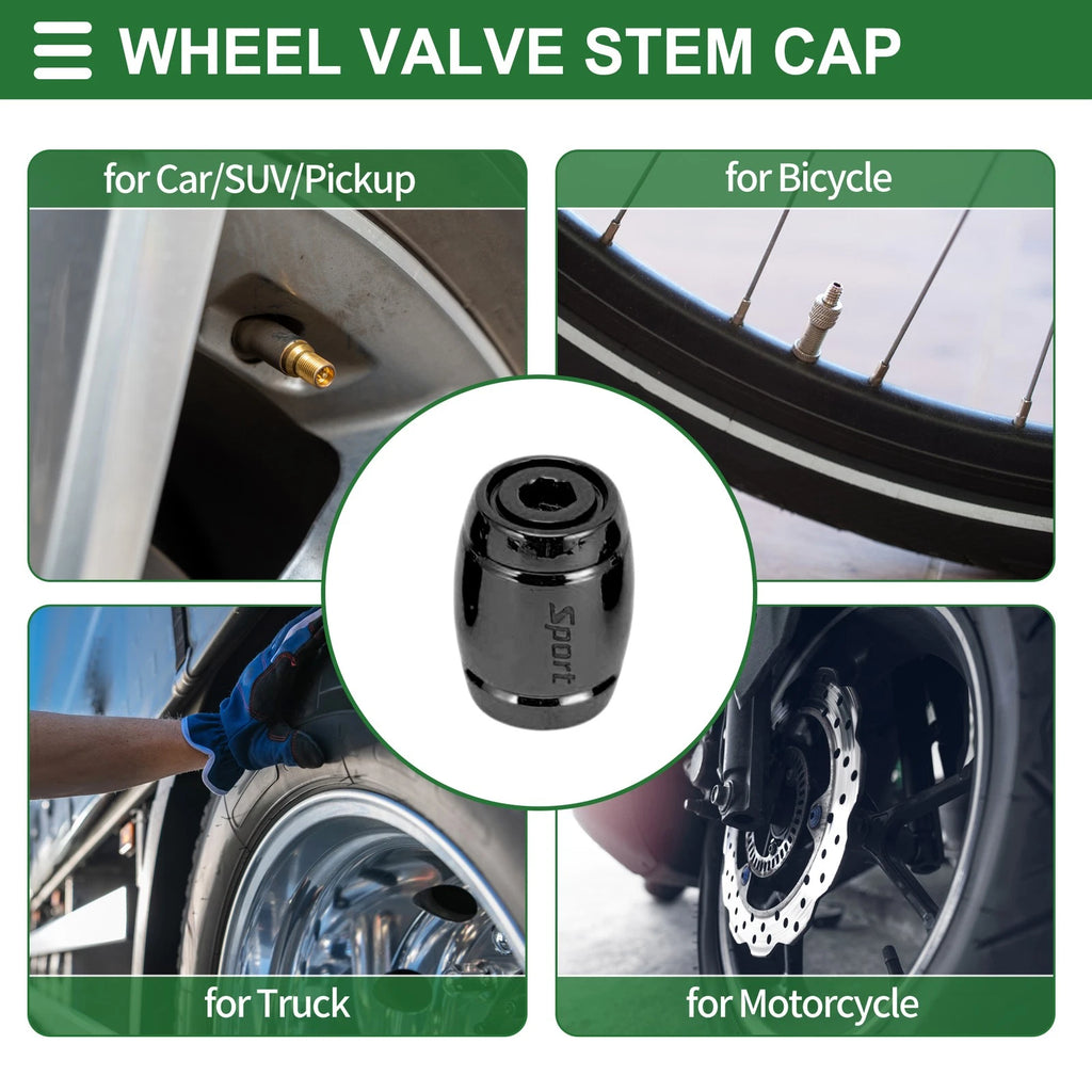 Tire Valve Stem Caps Titanium Tone Dust Covers for Bicycle 1 Set