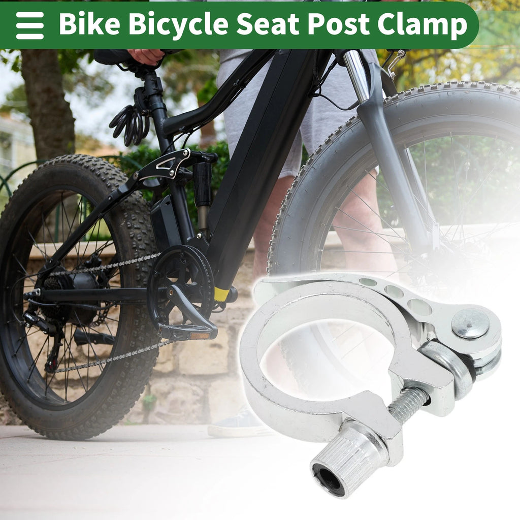 Bicycle Seat Post Clamp for 34.9mm Aluminum Alloy Seatpost (Silver)