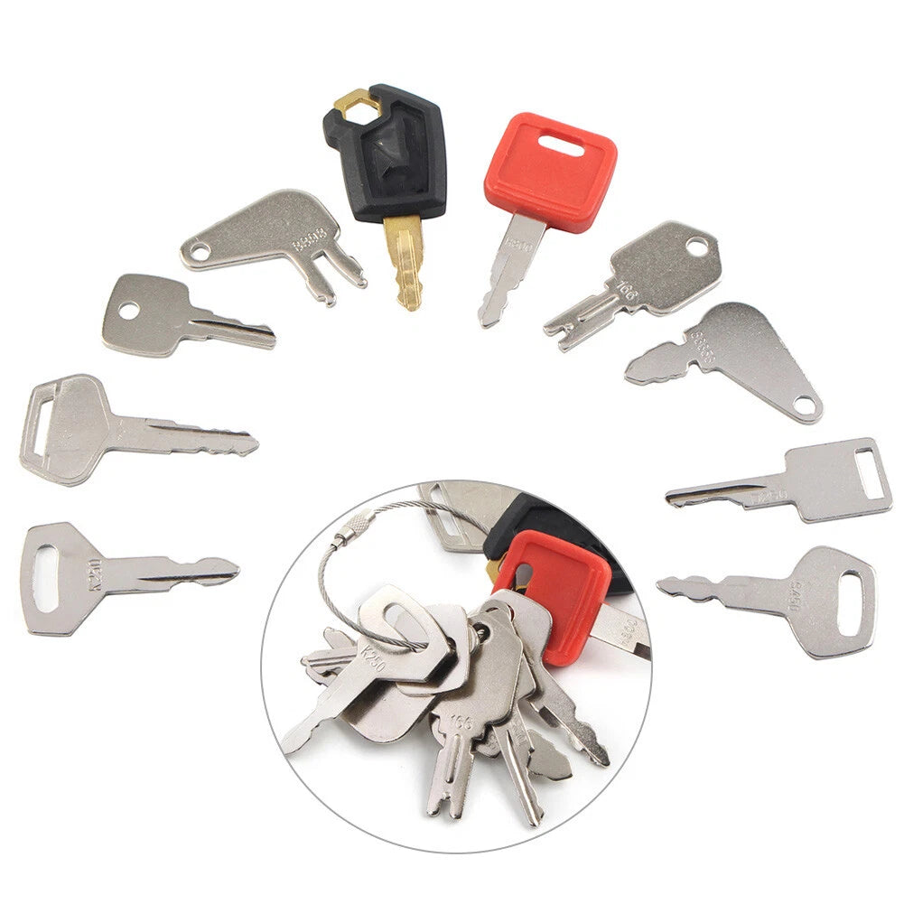 10 Ignition Key Set for Forklift Tractor Excavator