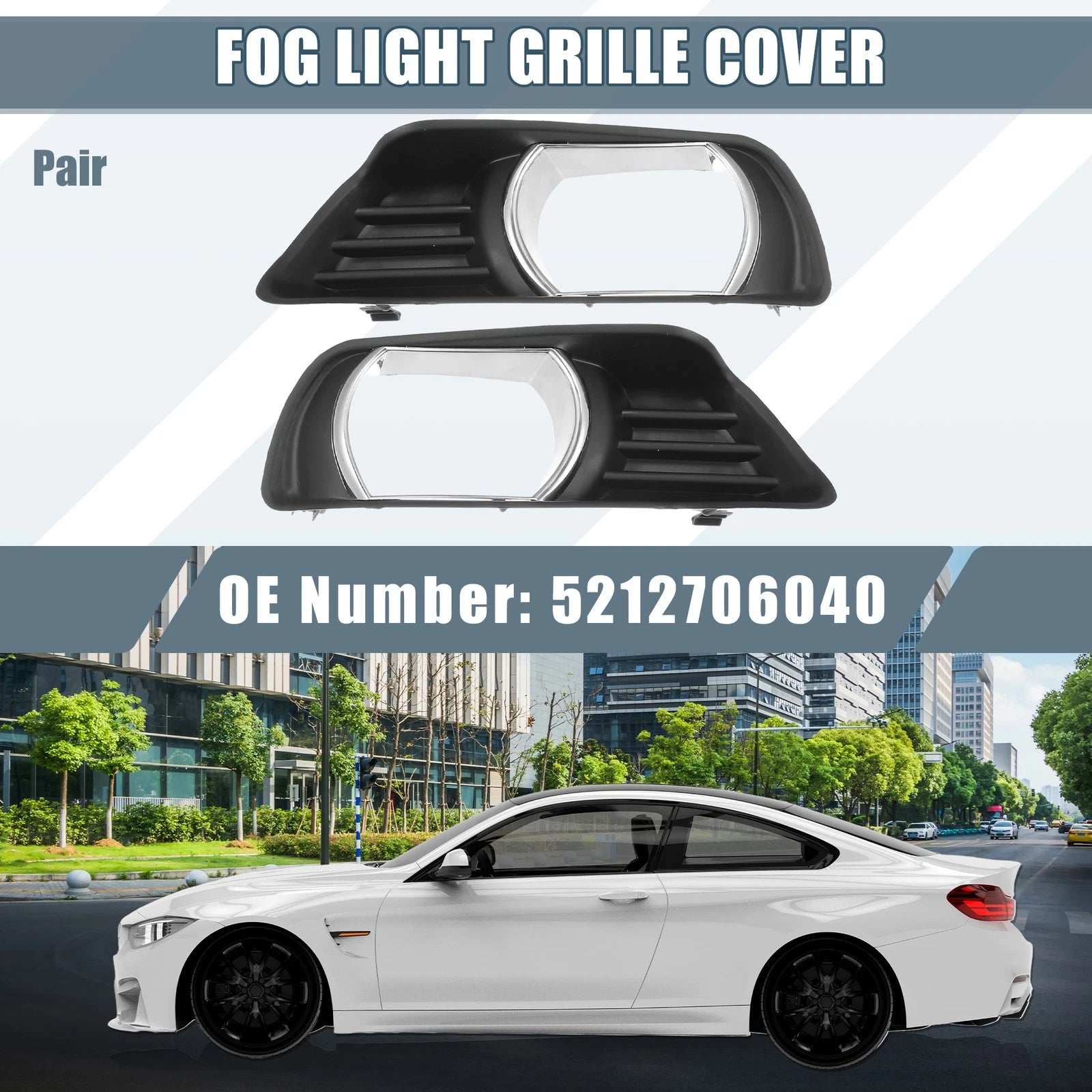 Fog Light Grille Cover Pair Left Right for Toyota (2012–2018)