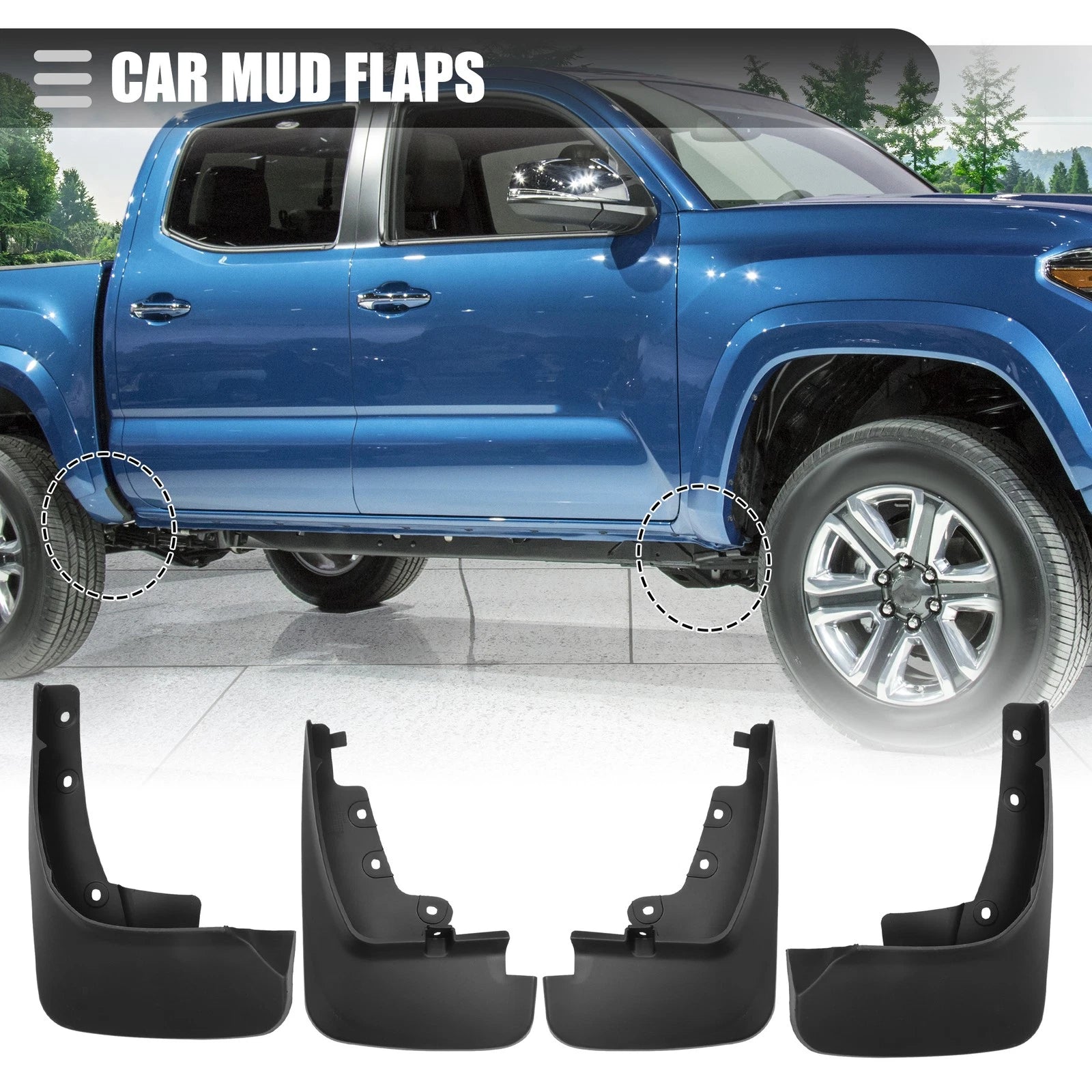 Car Mud Flaps Splash Guards Front Set with Screws for Ford Edge SE (2019–2022)
