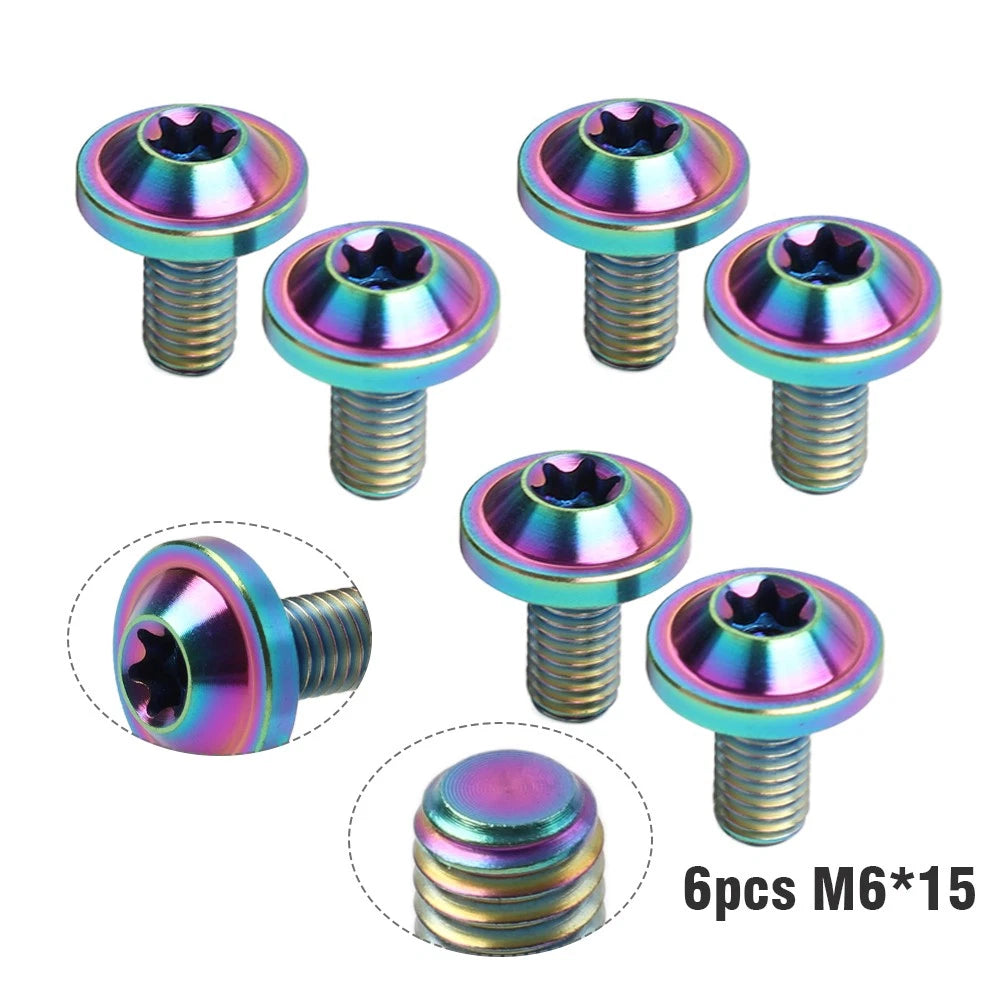 6X M6x15mm Titanium Alloy Truss Torx Head Screws for Motorcycle