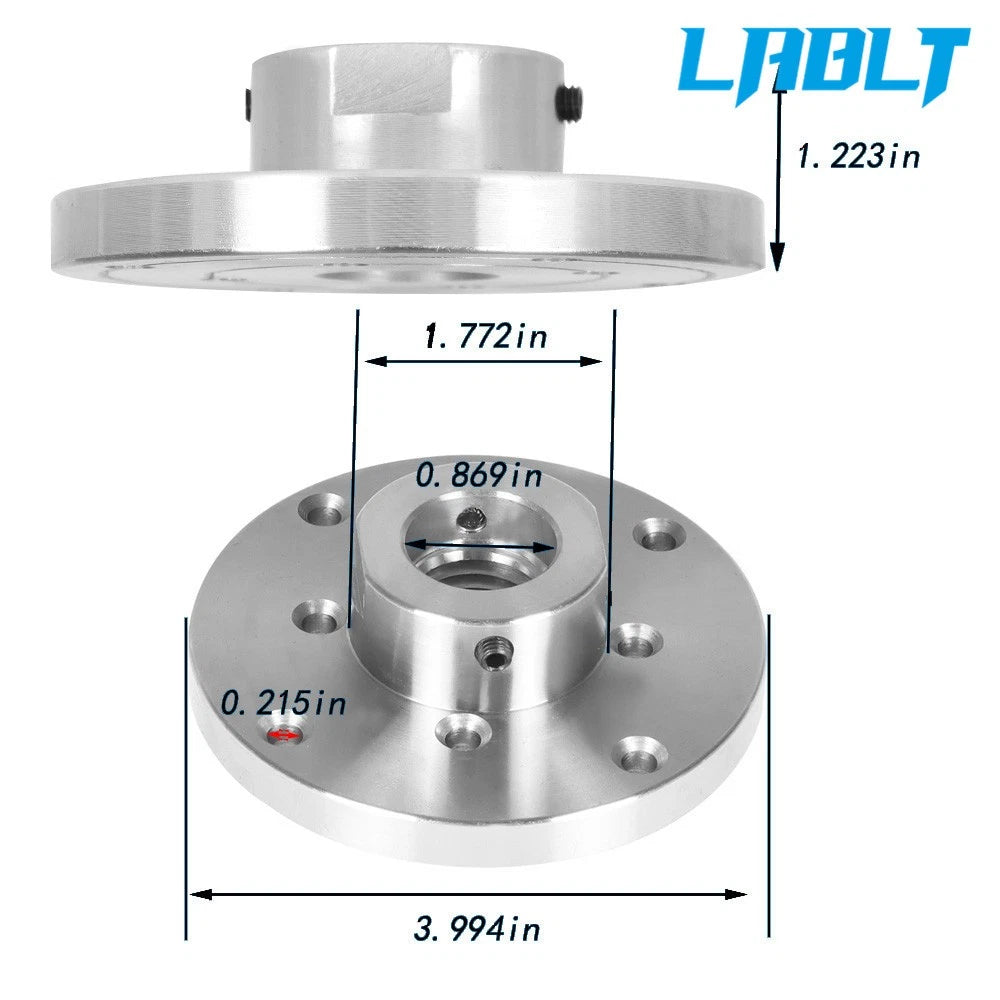 4" Steel Wood Lathe Face Plate for LABLT (1" 8tpi Threaded)