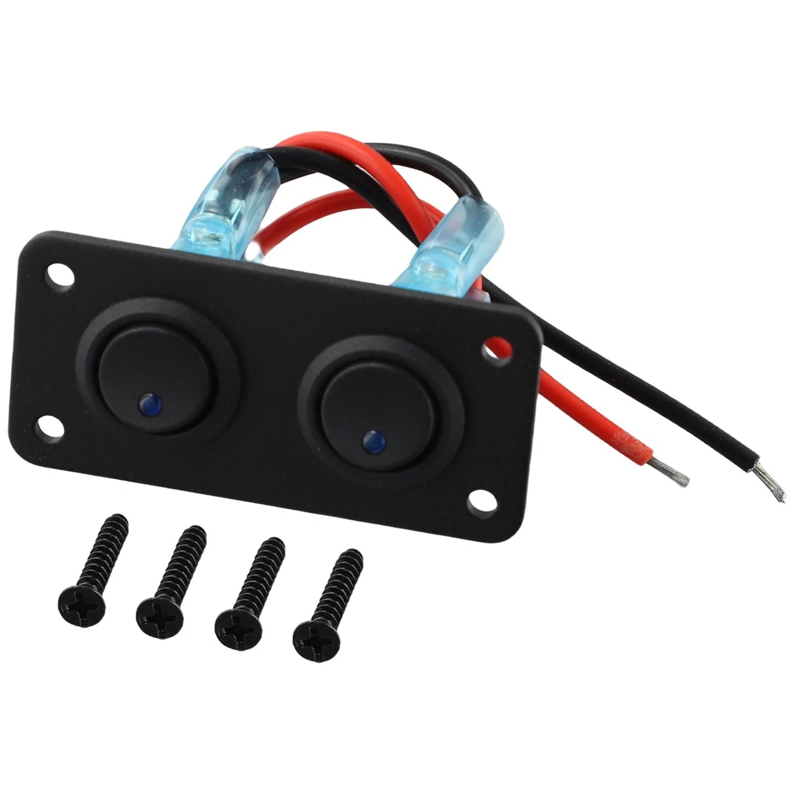 2 Gang Rocker Toggle Switch Panel for Car 12V (LED)