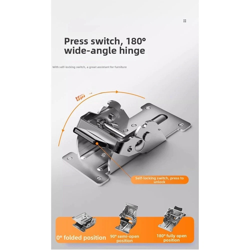 Folding Hinge for Table Legs 180 Degree Rotation (Self Locking Mechanism)