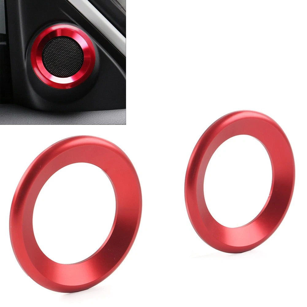 A Pillar Horn Ring Cover for Honda Civic (2016–2021) Red 2X
