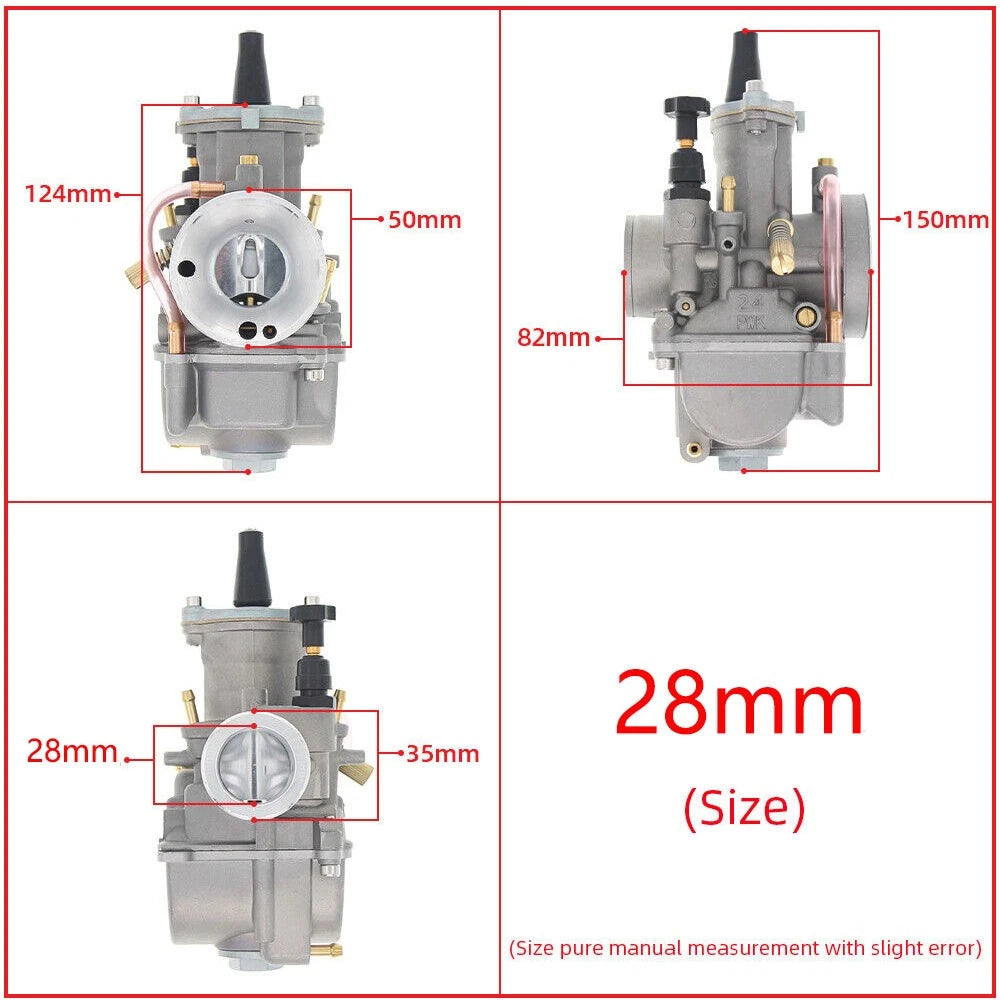 28mm Carburetor for PWK28 Keihin KOSO OKO Dirt Pit Bike ATV Go Kart