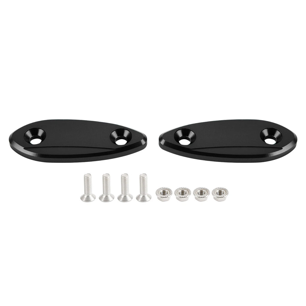 Mirror Block Off Plates Black for Kawasaki Ninja 250 300 400 650 (2013–2022) T9