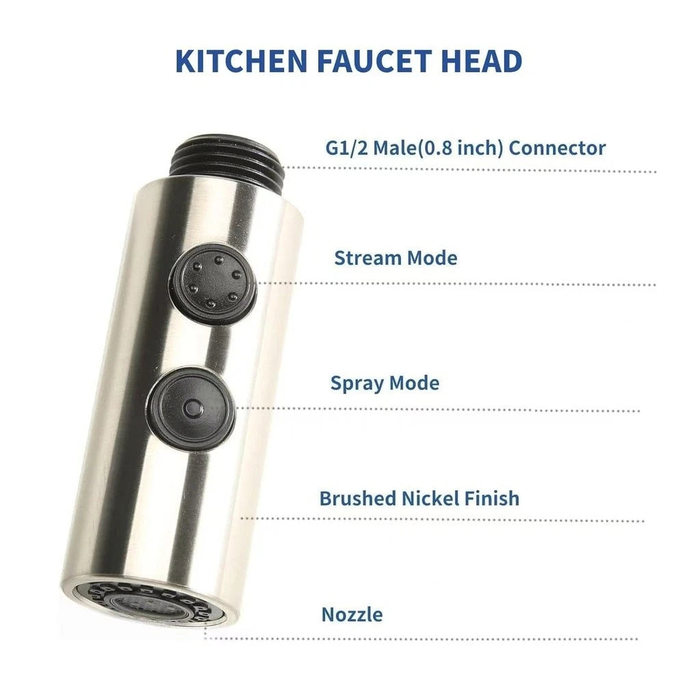 Water Saving Pull Out Faucet Head Replacement with Dual Spray for