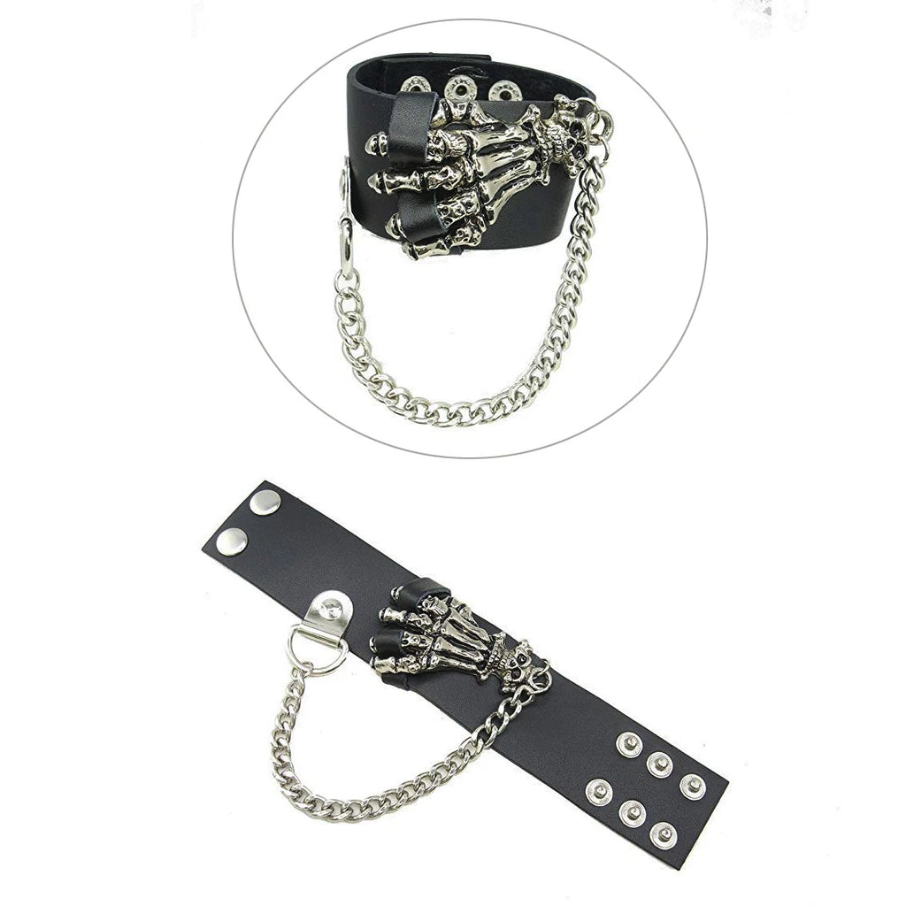 Skull Ghost Hand Link Chain Bracelet for Men Boys - Gothic Style