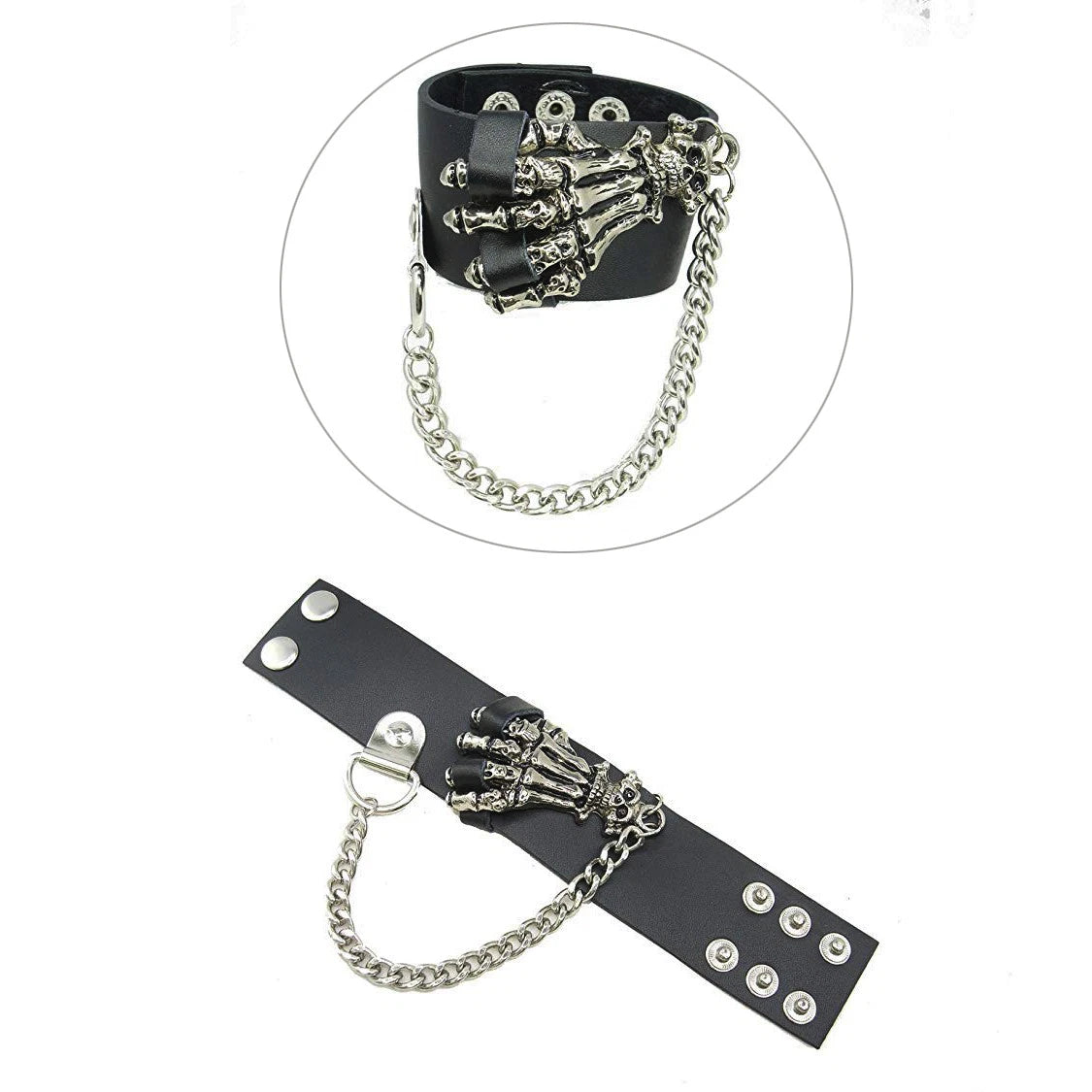 Skull Ghost Hand Link Chain Bracelet for Men Boys - Gothic Style