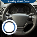 Steering Wheel Cover for Universal Fit (14.96", Black Blue)