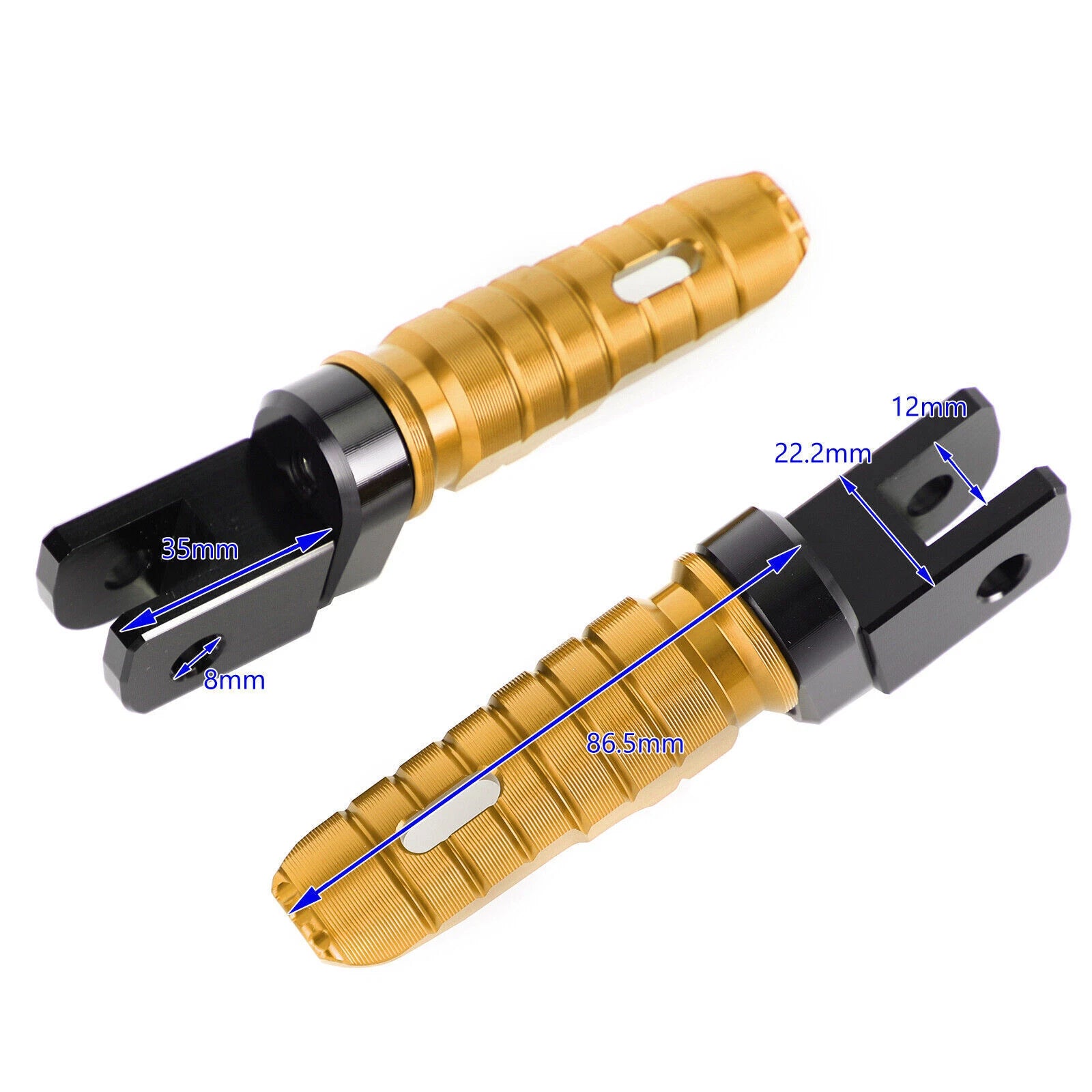 Front Footrests Foot Pegs for Street Triple 765/RS/Daytona 675 (2017–2023) Gold