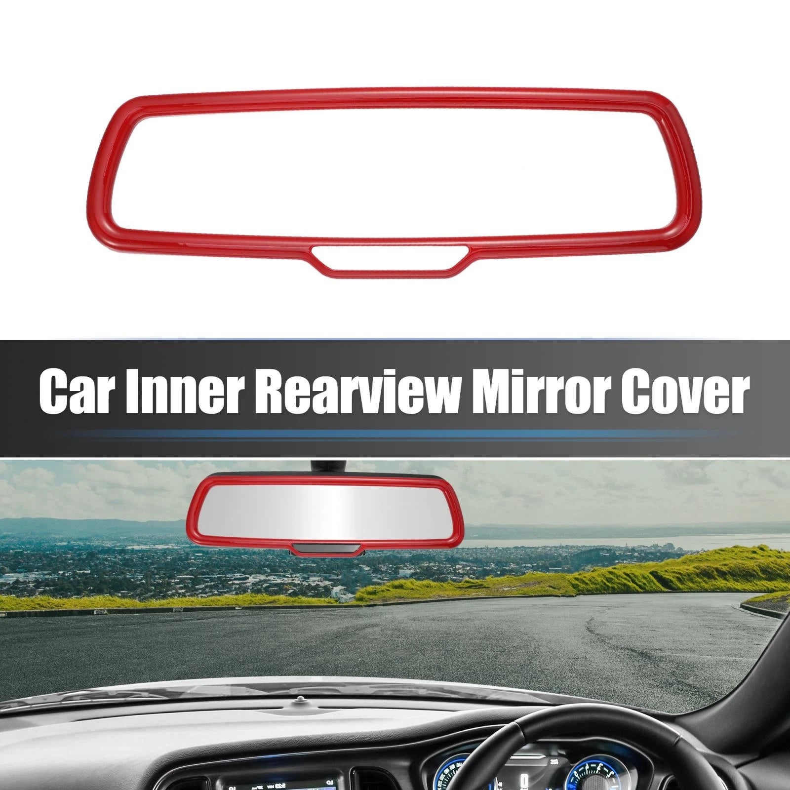 Rearview Mirror Cover Trims ABS Red for Dodge Challenger (2015–2020)