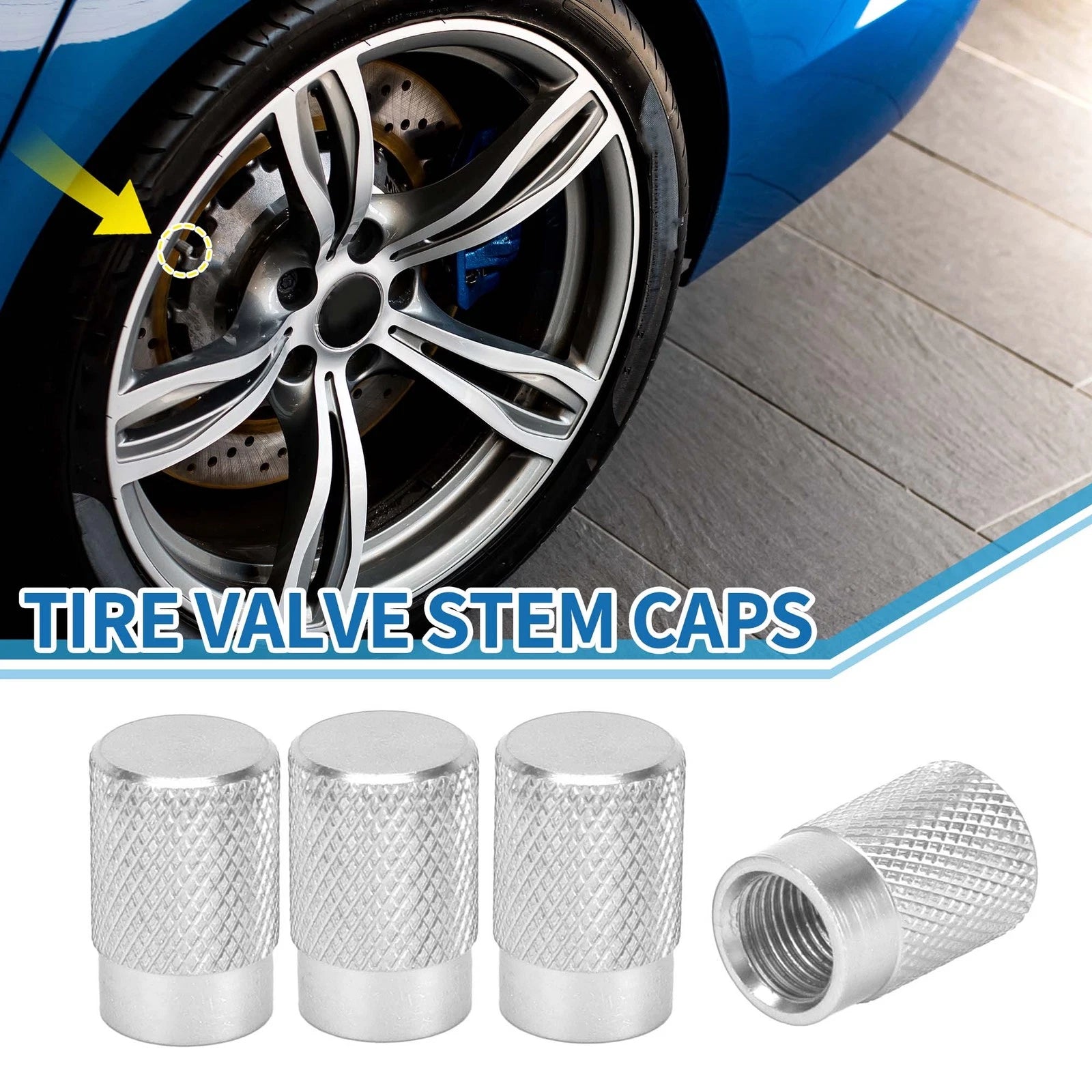 Tire Valve Stem Caps Replacement for Car SUV Bike RV (4 Pack) (2000–2025)