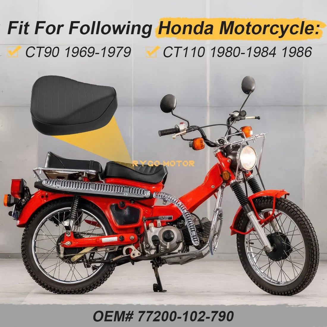 Trail Seat Assembly for Honda CT90 CT110 (1969–1986) 77200-102-790