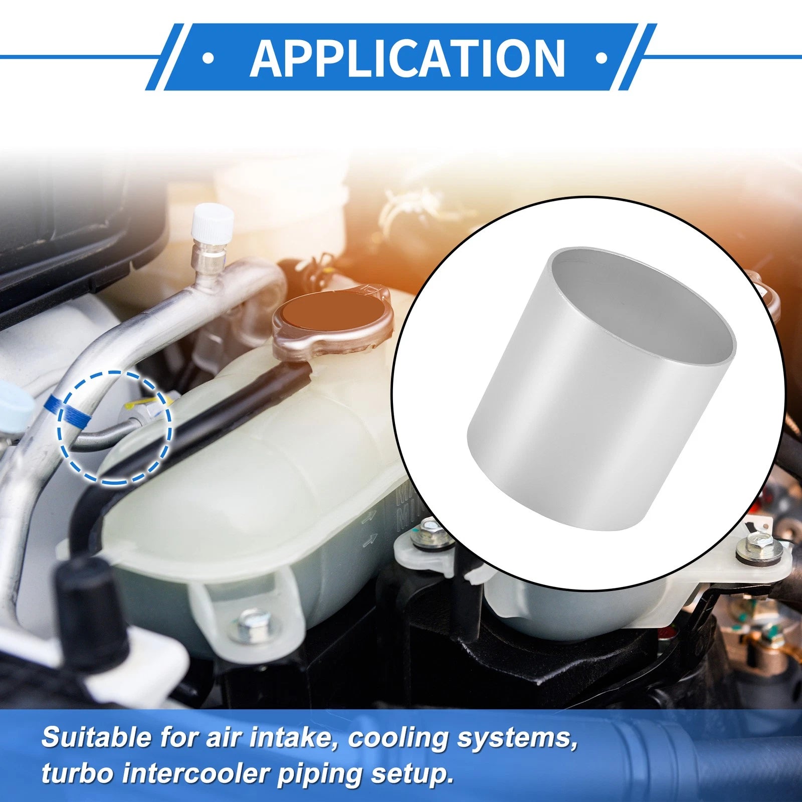 2.99" OD Intercooler Pipe for - Brushed Silver Tone