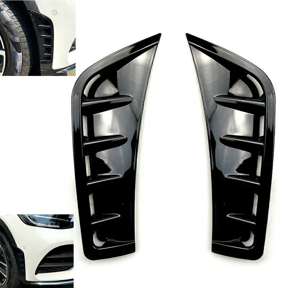 Front Wheel Air Vent Hood Fender Cover Trim for Benz GLC-Class (2020) Gloss Black