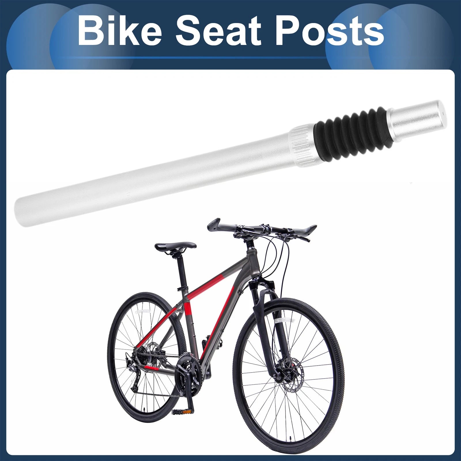 Shock Absorbing Seat Post 27.2x350mm Replacement for Bike Mountain (27.2)