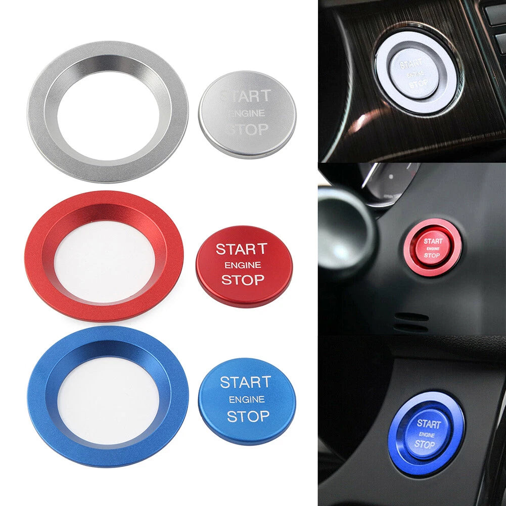 Keyless Engine Push Start Button w/ Ring Cover for Land Rover Jaguar