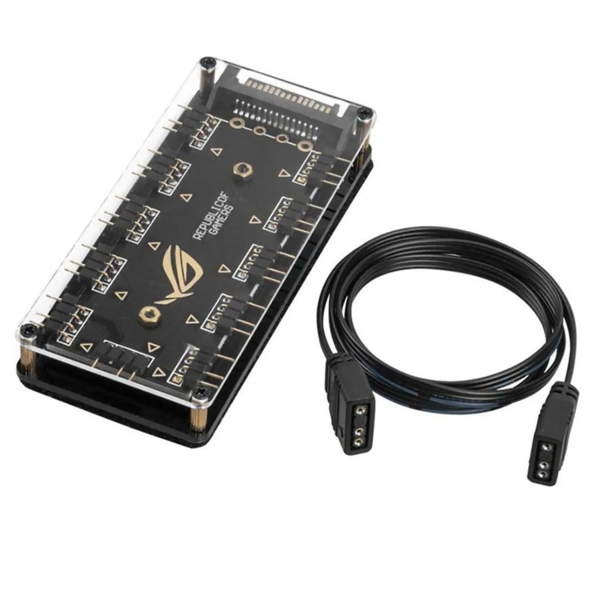 5V 3-Pin RGB Hub Splitter SATA Power Adapter Extension Cable