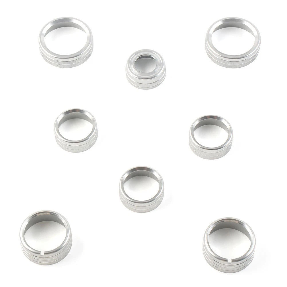8x Air Conditioner Switch Button Knob Trim Silver for GMC Sierra (2014–2018)