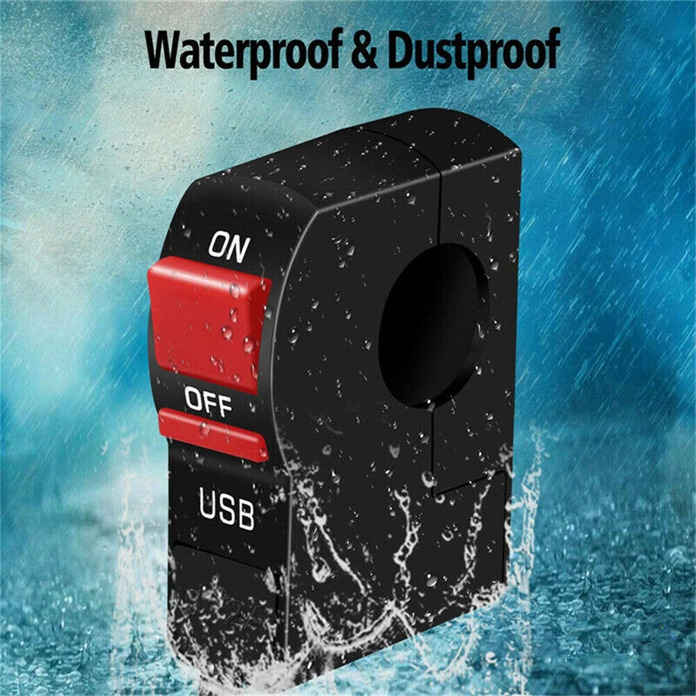 USB Socket Splitter Charger for Motorcycle (DC12V)