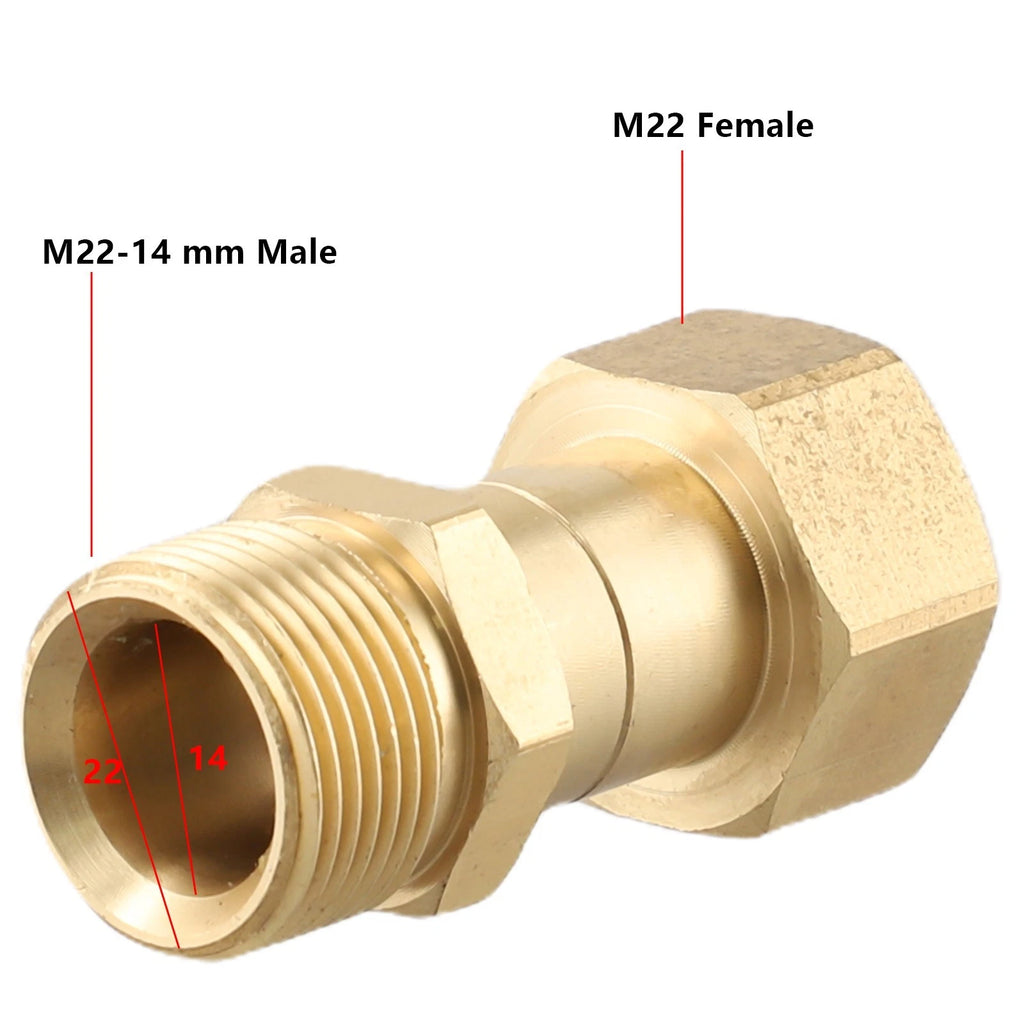 M22 Thread High Pressure Washer Swivel Joint Connector Adapter