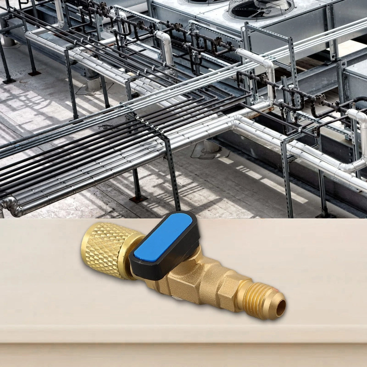HVAC AC Straight Shut Ball Valve Adapter for R134a R22 R12 R410a