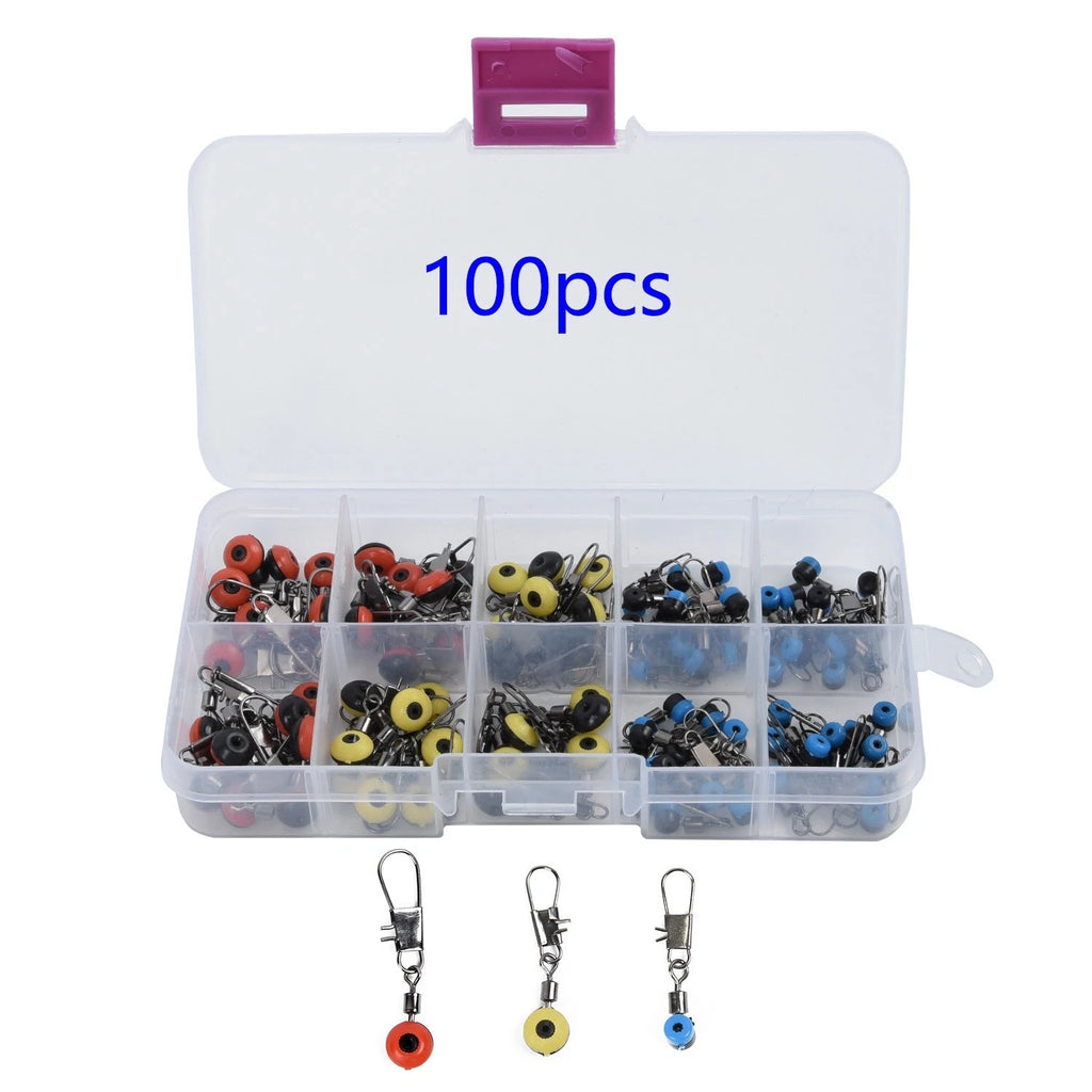 100 Pc Plastic Hard Swivel Snap for Fishing