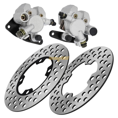 Front Brake Calipers w/Pads & Disc Rotors for Yamaha Kodiak 400 (2003–2006)