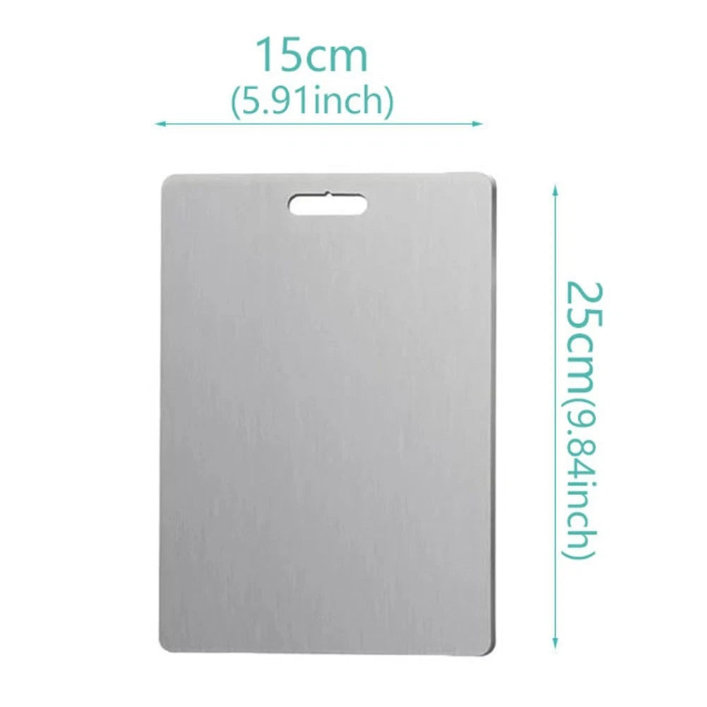 Double-Sided Stainless Steel Cutting Board with Round Rolling Guides