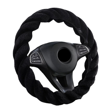 Plush Steering Wheel Cover for Car Interior (37-38 CM)