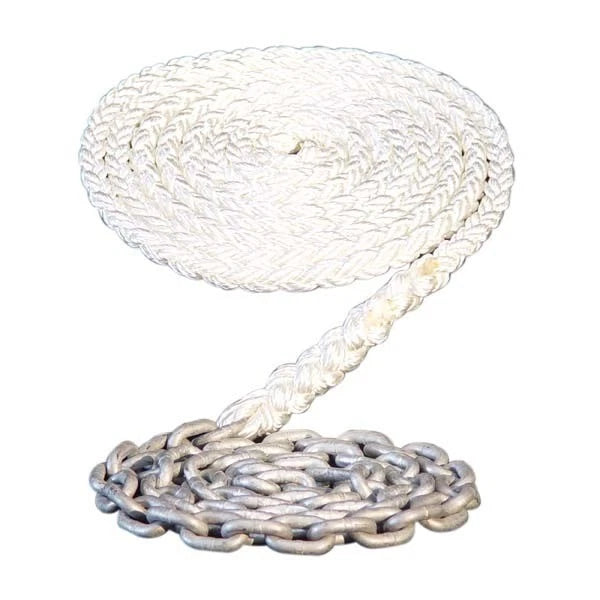 1/2" x 300' Maxwell 8-Plait Nylon Anchor Rode w/ 10' 1/4" Chain (RODE46)