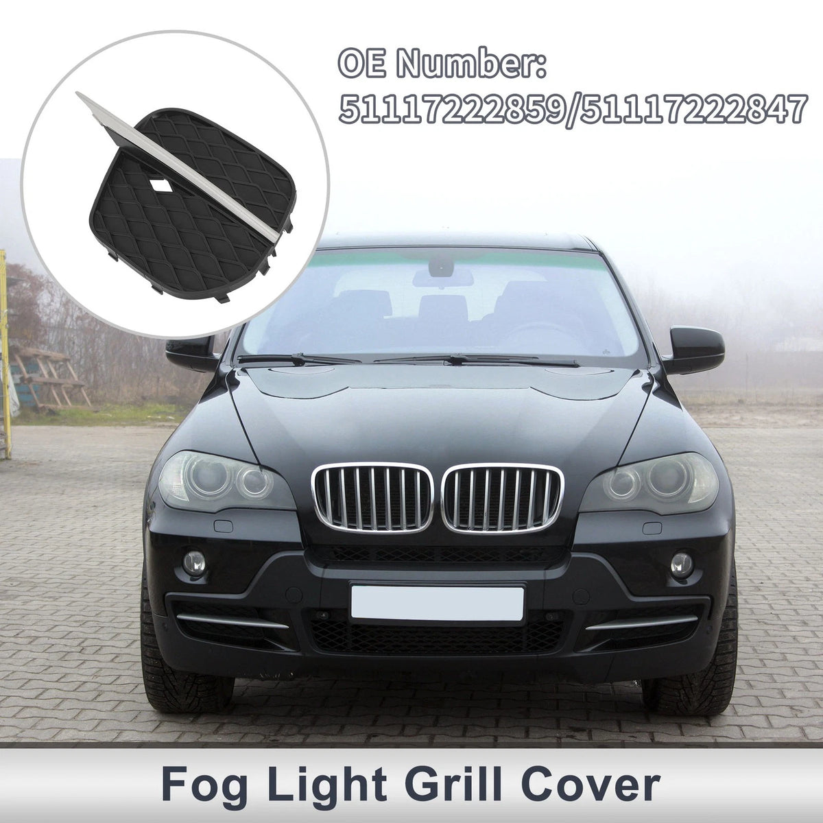 Front Left Fog Light Grill Replacement for BMW X5 E70 (2011–2013)
