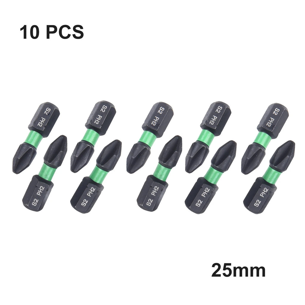 10-Piece Hexagonal Screwdriver Bit Set 25mm Length