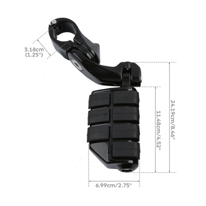 1.25" Adjustable Short Foot Peg Footrest Mount Clamps for Motorcycle