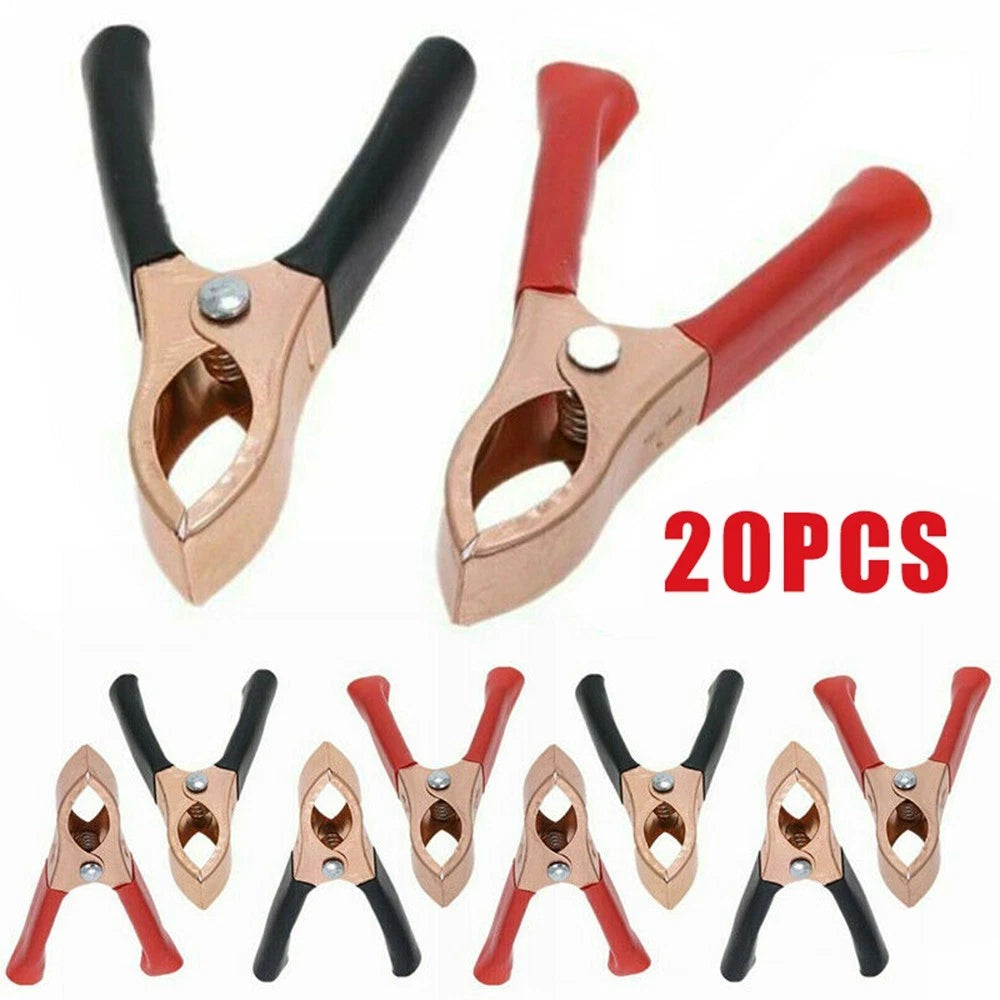 Set of 20 Electrical Battery Clip Cables Black/Red
