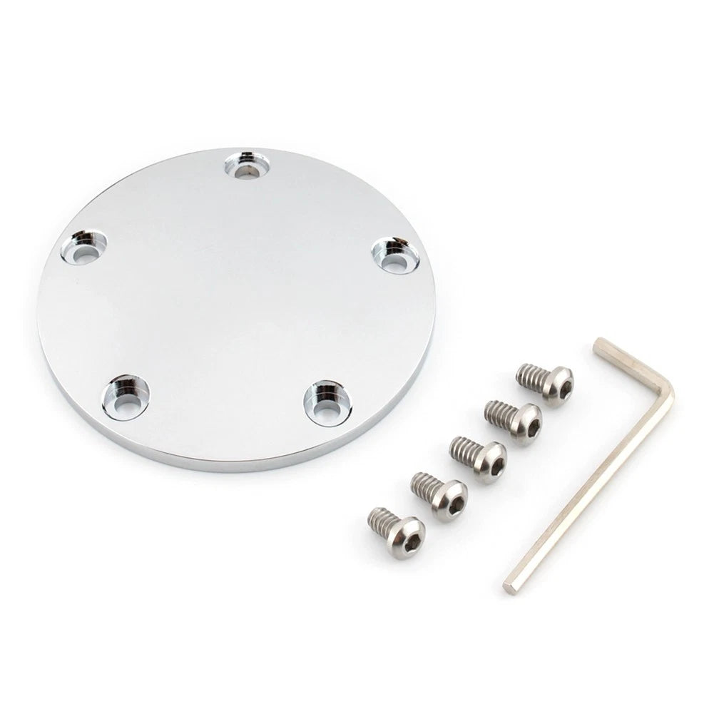 5 Hole Domed Point Timing Ignition Timer Cover Chrome for Harley Softail