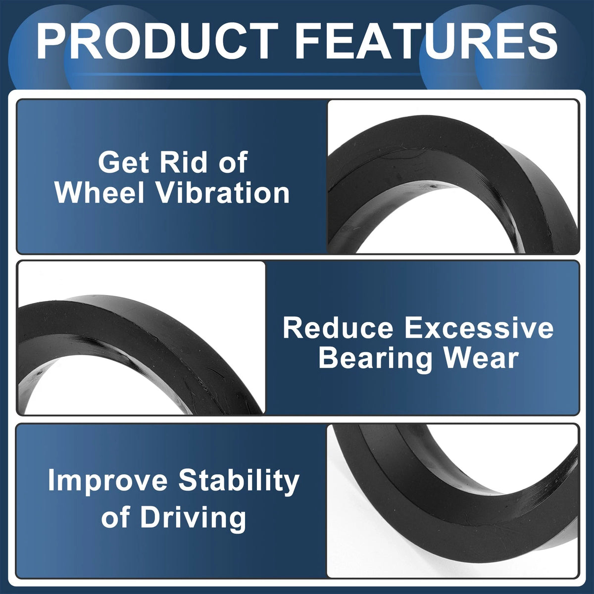 Set of 4 Wheel Hub Centric Rings for Universal Fit (71.6mm to 54.1mm)