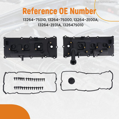 Black Engine Valve Cover for Nissan NV2500 5.6L V8 (2012–2017) 132647S010